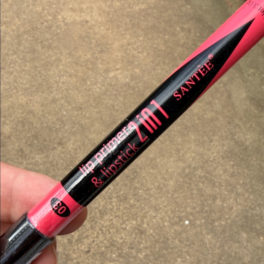 Santee 2-in-1 Lip Primer & Lipstick Pencil - Bright Pink #3